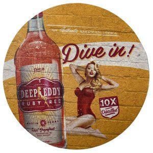 Craft Beer Coaster Deep Eddy Vodka Ruby Red Grapefruit Pinup Bathing Beauty Girl